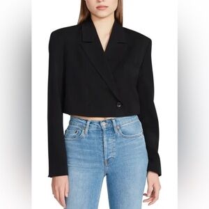 Steve Madden Rupi Cropped Single Button Blazer Jacket